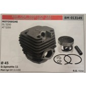 CILINDRO COMPLETO DI PISTONE E SEGMENTI BRUMAR  ASIA - CINA - GOOD LUCK - LEA - SANDRIGARDEN - SWM - MTD MOTOSEGHE GL 5200 AT 5200    Ø 45 D.Spinotto 11 Pist Cpl BM 013190