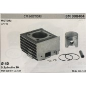 CILINDRO COMPLETO DI PISTONE E SEGMENTI BRUMAR  CM MOTORI MOTORI CM 46    Ø 40 D.Spinotto 10 Pist Cpl BM 011624