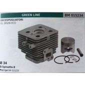 CILINDRO COMPLETO DI PISTONE E SEGMENTI BRUMAR  GREEN LINE DECESPUGLIATORI GL 26S/W ECO    Ø 34 D.Spinotto 8