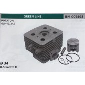 CILINDRO COMPLETO DI PISTONE E SEGMENTI BRUMAR  GREEN LINE POTATORI GLP 4212AE    Ø 34 D.Spinotto 8