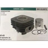 CILINDRO COMPLETO DI PISTONE E SEGMENTI BRUMAR  GREEN LINE GENERATORI LT 950 (2 tempi)    Ø 45 D.Spinotto 10 Pist Cpl BM 018253