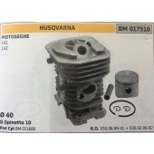 CILINDRO COMPLETO DI PISTONE E SEGMENTI BRUMAR  HUSQVARNA MOTOSEGHE 141 142    Ø 40 D.Spinotto 10 Pist Cpl BM 011680