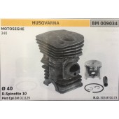 CILINDRO COMPLETO DI PISTONE E SEGMENTI BRUMAR  HUSQVARNA MOTOSEGHE 340    Ø 40 D.Spinotto 10 Pist Cpl BM 011129