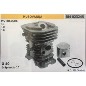 CILINDRO COMPLETO DI PISTONE E SEGMENTI BRUMAR  HUSQVARNA MOTOSEGHE 41 141 142    Ø 40 D.Spinotto 10