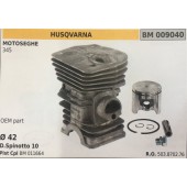 CILINDRO COMPLETO DI PISTONE E SEGMENTI BRUMAR  HUSQVARNA MOTOSEGHE 345    OEM part  Ø 42 D.Spinotto 10 Pist Cpl BM 011662