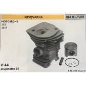 CILINDRO COMPLETO DI PISTONE E SEGMENTI BRUMAR  HUSQVARNA MOTOSEGHE 345 350F    Ø 44 D.Spinotto 10