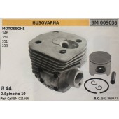 CILINDRO COMPLETO DI PISTONE E SEGMENTI BRUMAR  HUSQVARNA MOTOSEGHE 346 350 351 353    Ø 44 D.Spinotto 10 Pist Cpl BM 011666