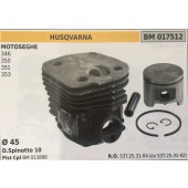 CILINDRO COMPLETO DI PISTONE E SEGMENTI BRUMAR  HUSQVARNA MOTOSEGHE 346 350 351 353    Ø 45 D.Spinotto 10 Pist Cpl BM 013898