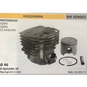 CILINDRO COMPLETO DI PISTONE E SEGMENTI BRUMAR  HUSQVARNA MOTOSEGHE 51EPA 55EPA 55 RANCHER    Ø 46 D.Spinotto 10 Pist Cpl BM 011669