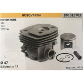 CILINDRO COMPLETO DI PISTONE E SEGMENTI BRUMAR  HUSQVARNA MOTOSEGHE 357 359 359EPA    Ø 47 D.Spinotto 12