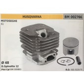 CILINDRO COMPLETO DI PISTONE E SEGMENTI BRUMAR  HUSQVARNA MOTOSEGHE 61    Ø 48 D.Spinotto 12 Pist Cpl BM 009883
