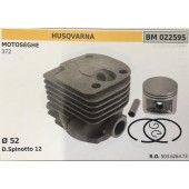 CILINDRO COMPLETO DI PISTONE E SEGMENTI BRUMAR  HUSQVARNA MOTOSEGHE 372    Ø 52 D.Spinotto 12