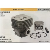 CILINDRO COMPLETO DI PISTONE E SEGMENTI BRUMAR  HUSQVARNA MOTOSEGHE 395 395EPA    Ø 56 D.Spinotto 13 Pist Cpl BM 011685