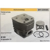 CILINDRO COMPLETO DI PISTONE E SEGMENTI BRUMAR  HUSQVARNA TRONCATORI K 1260    decompressore  Ø 60 D.Spinotto 13