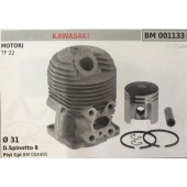 CILINDRO COMPLETO DI PISTONE E SEGMENTI BRUMAR  KAWASAKI MOTORI TF 22    Ø 31 D.Spinotto 8 Pist Cpl BM 004495