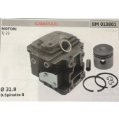 CILINDRO COMPLETO DI PISTONE E SEGMENTI BRUMAR  KAWASAKI MOTORI TJ 23    Ø 31.9 D.Spinotto 8