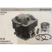 CILINDRO COMPLETO DI PISTONE E SEGMENTI BRUMAR  KAWASAKI MOTORI TH 23    Ø 32 D.Spinotto 8 Pist Cpl BM 011693