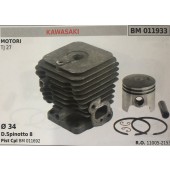 CILINDRO COMPLETO DI PISTONE E SEGMENTI BRUMAR  KAWASAKI MOTORI TJ 27    Ø 34 D.Spinotto 8 Pist Cpl BM 011692