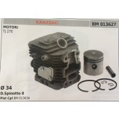CILINDRO COMPLETO DI PISTONE E SEGMENTI BRUMAR  KAWASAKI MOTORI TJ 27E    Ø 34 D.Spinotto 8 Pist Cpl BM 013634