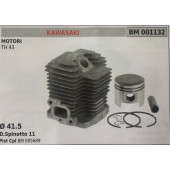 CILINDRO COMPLETO DI PISTONE E SEGMENTI BRUMAR  KAWASAKI MOTORI TH 43    Ø 41.5 D.Spinotto 11 Pist Cpl BM 005689