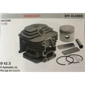 CILINDRO COMPLETO DI PISTONE E SEGMENTI BRUMAR  KAWASAKI MOTORI TJ 45E    Ø 42.5 D.Spinotto 11 Pist Cpl BM 014978