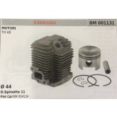 CILINDRO COMPLETO DI PISTONE E SEGMENTI BRUMAR  KAWASAKI MOTORI TH 48    Ø 44 D.Spinotto 11 Pist Cpl BM 004124