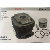CILINDRO COMPLETO DI PISTONE E SEGMENTI BRUMAR  KAWASAKI MOTORI TK 065D KC 52 (dal 2012 in poi)    Ø 48.5 D.Spinotto 11