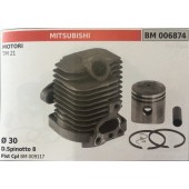 CILINDRO COMPLETO DI PISTONE E SEGMENTI BRUMAR  MITSUBISHI MOTORI TM 21    Ø 30 D.Spinotto 8 Pist Cpl BM 009117