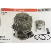 CILINDRO COMPLETO DI PISTONE E SEGMENTI BRUMAR  MITSUBISHI MOTORI TL 26    Ø 33 D.Spinotto 8