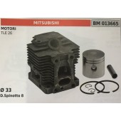 CILINDRO COMPLETO DI PISTONE E SEGMENTI BRUMAR  MITSUBISHI MOTORI TLE 26    Ø 33 D.Spinotto 8