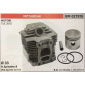 CILINDRO COMPLETO DI PISTONE E SEGMENTI BRUMAR  MITSUBISHI MOTORI TUE 26FD    Ø 33 D.Spinotto 8 Pist Cpl BM 027975