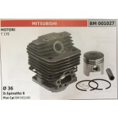 CILINDRO COMPLETO DI PISTONE E SEGMENTI BRUMAR  MITSUBISHI MOTORI T 170    Ø 36 D.Spinotto 9 Pist Cpl BM 001240