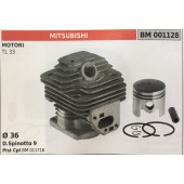 CILINDRO COMPLETO DI PISTONE E SEGMENTI BRUMAR  MITSUBISHI MOTORI TL 33    Ø 36 D.Spinotto 9 Pist Cpl BM 011716
