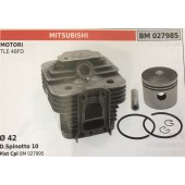 CILINDRO COMPLETO DI PISTONE E SEGMENTI BRUMAR  MITSUBISHI MOTORI TLE 48FD    Ø 42 D.Spinotto 10 Pist Cpl BM 027995