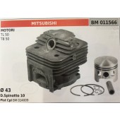 CILINDRO COMPLETO DI PISTONE E SEGMENTI BRUMAR  MITSUBISHI MOTORI TL 50 TB 50    Ø 43 D.Spinotto 10 Pist Cpl BM 014009