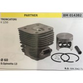 CILINDRO COMPLETO DI PISTONE E SEGMENTI BRUMAR  PARTNER TRONCATORI K 1250    Ø 60 D.Spinotto 13