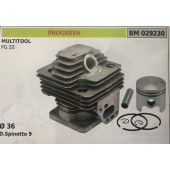 CILINDRO COMPLETO DI PISTONE E SEGMENTI BRUMAR  PROGREEN MULTITOOL PG 33    Ø 36 D.Spinotto 9