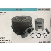 CILINDRO COMPLETO DI PISTONE E SEGMENTI BRUMAR  ROBIN MOTORI EC 10    Ø 50 D.Spinotto 12 Pist Cpl BM 011725