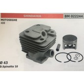 CILINDRO COMPLETO DI PISTONE E SEGMENTI BRUMAR  SHINDAIWA MOTOSEGHE 488    Ø 43 D.Spinotto 10