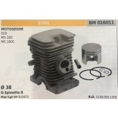 CILINDRO COMPLETO DI PISTONE E SEGMENTI BRUMAR STIHL MOTOSEGHE 018 MS 180 MS 180C    Ø 38 D. Spinotto 8 Pist Cpl BM 012073