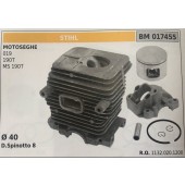CILINDRO COMPLETO DI PISTONE E SEGMENTI BRUMAR STIHL MOTOSEGHE 019 190T MS 190T    Ø 40 D. Spinotto 8