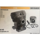 CILINDRO COMPLETO DI PISTONE E SEGMENTI BRUMAR STIHL MOTOSEGHE 021 023 025 MS 210 MS 230    Ø 40 D. Spinotto 10