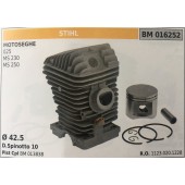 CILINDRO COMPLETO DI PISTONE E SEGMENTI BRUMAR STIHL MOTOSEGHE 025 MS 230 MS 250    Ø 42.5 D. Spinotto 10 Pist Cpl BM 013838