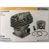 CILINDRO COMPLETO DI PISTONE E SEGMENTI BRUMAR STIHL MOTOSEGHE 026 MS 260    Ø 44 D. Spinotto 10 Pist Cpl BM 011733
