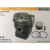 CILINDRO COMPLETO DI PISTONE E SEGMENTI BRUMAR STIHL MOTOSEGHE 039 MS 390    Ø 49 D. Spinotto 10 Pist Cpl BM 011739