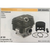 CILINDRO COMPLETO DI PISTONE E SEGMENTI BRUMAR STIHL MOTOSEGHE 038S 038FB 038SW    Ø 50 D. Spinotto 12 Pist Cpl BM 011737