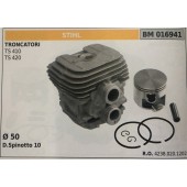 CILINDRO COMPLETO DI PISTONE E SEGMENTI BRUMAR STIHL TRONCATORI TS 410 TS 420    Ø 50 D. Spinotto 10