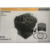 CILINDRO COMPLETO DI PISTONE E SEGMENTI BRUMAR STIHL MOTOSEGHE 044 MS 440    Ø 52 D. Spinotto 12