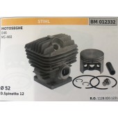 CILINDRO COMPLETO DI PISTONE E SEGMENTI BRUMAR STIHL MOTOSEGHE 046 MS 460    Ø 52 D. Spinotto 12