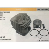 CILINDRO COMPLETO DI PISTONE E SEGMENTI BRUMAR STIHL MOTOSEGHE 064 065 MS 640 MS 650    Ø 52 D. Spinotto 12
